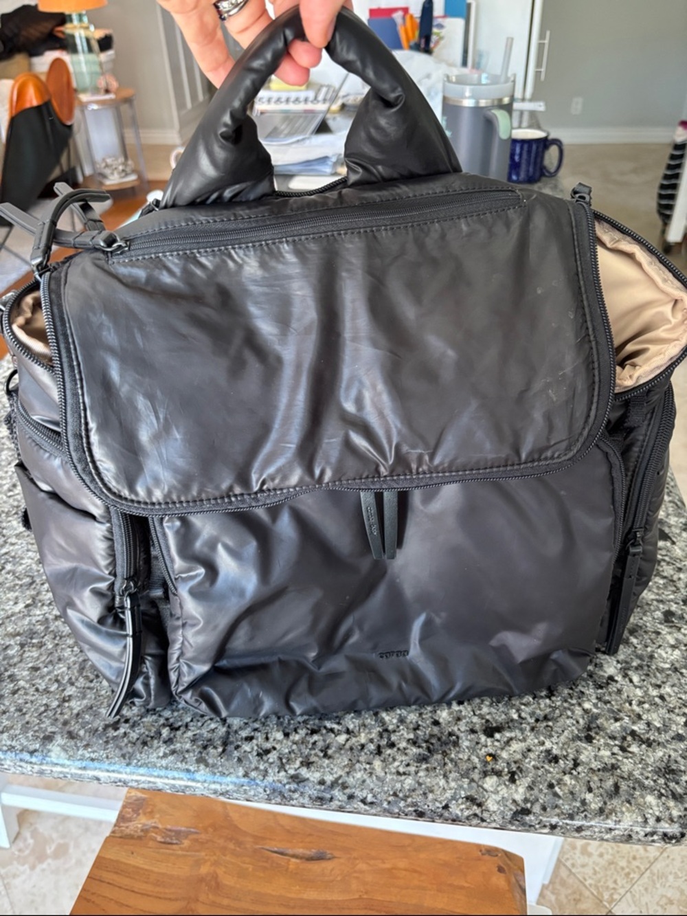 Caraa black  Nylon baby Bag medium